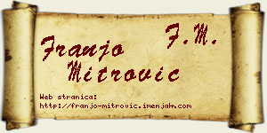 Franjo Mitrović vizit kartica